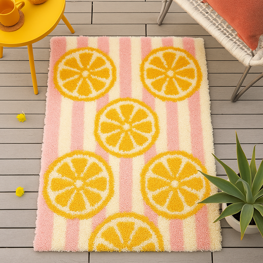 Latch Hook Rug Making Kit - Pink Lemonade 110x70cm