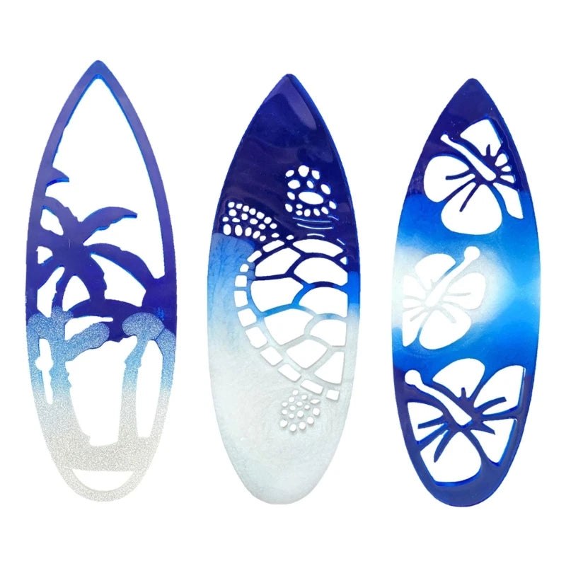 29cm Surfboard Shaped Epoxy Resin Silicone Mould Set of 3