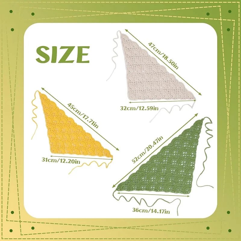 3pc Beginner Crochet Boho Bandana Starter Kit