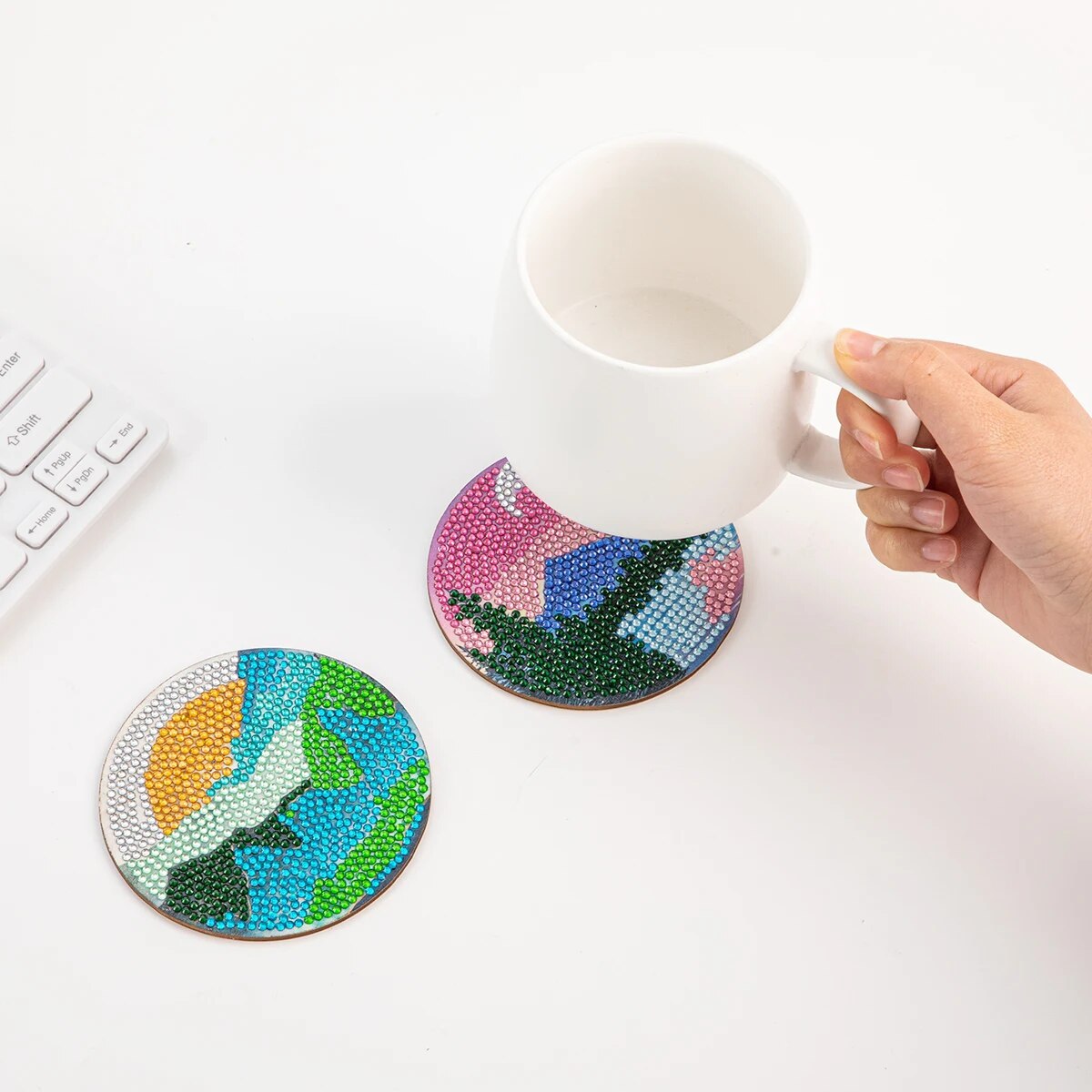 6pc Diamond Painting Coasters Kits With Holder - Scenic Retreats