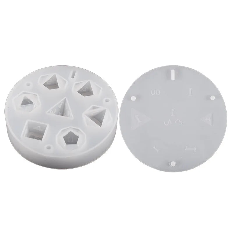 7Pcs Resin Dice Silicone Mould Set