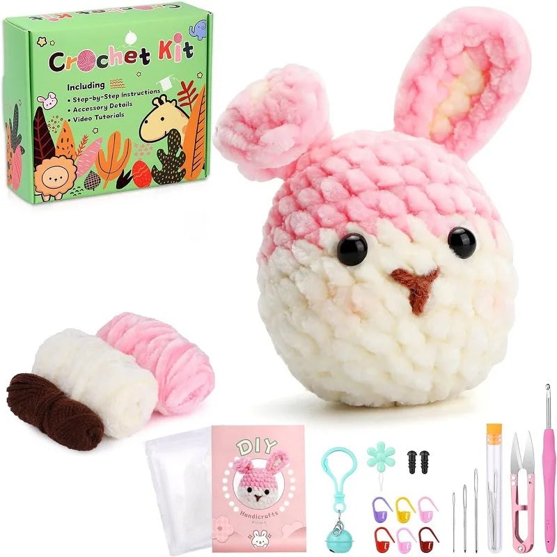 Beginners Crochet Key Chain Kit - Pink Bunny Rabbit