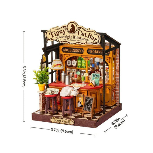 DIY 3D Model Miniature Craft Kit - Tipsy Cat Bar