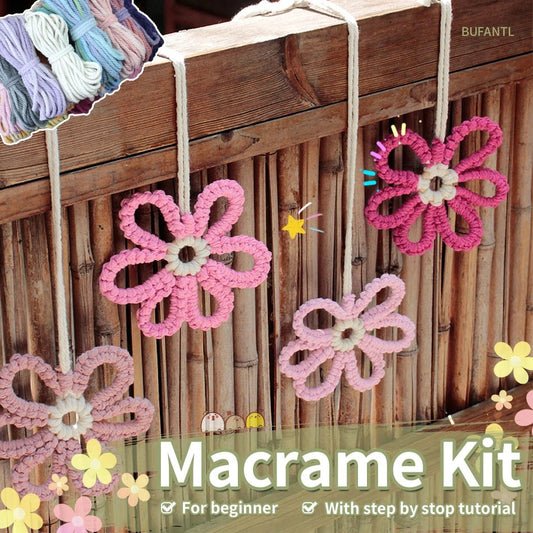 DIY Boho Flower Hanging Ornaments Macrame Kit