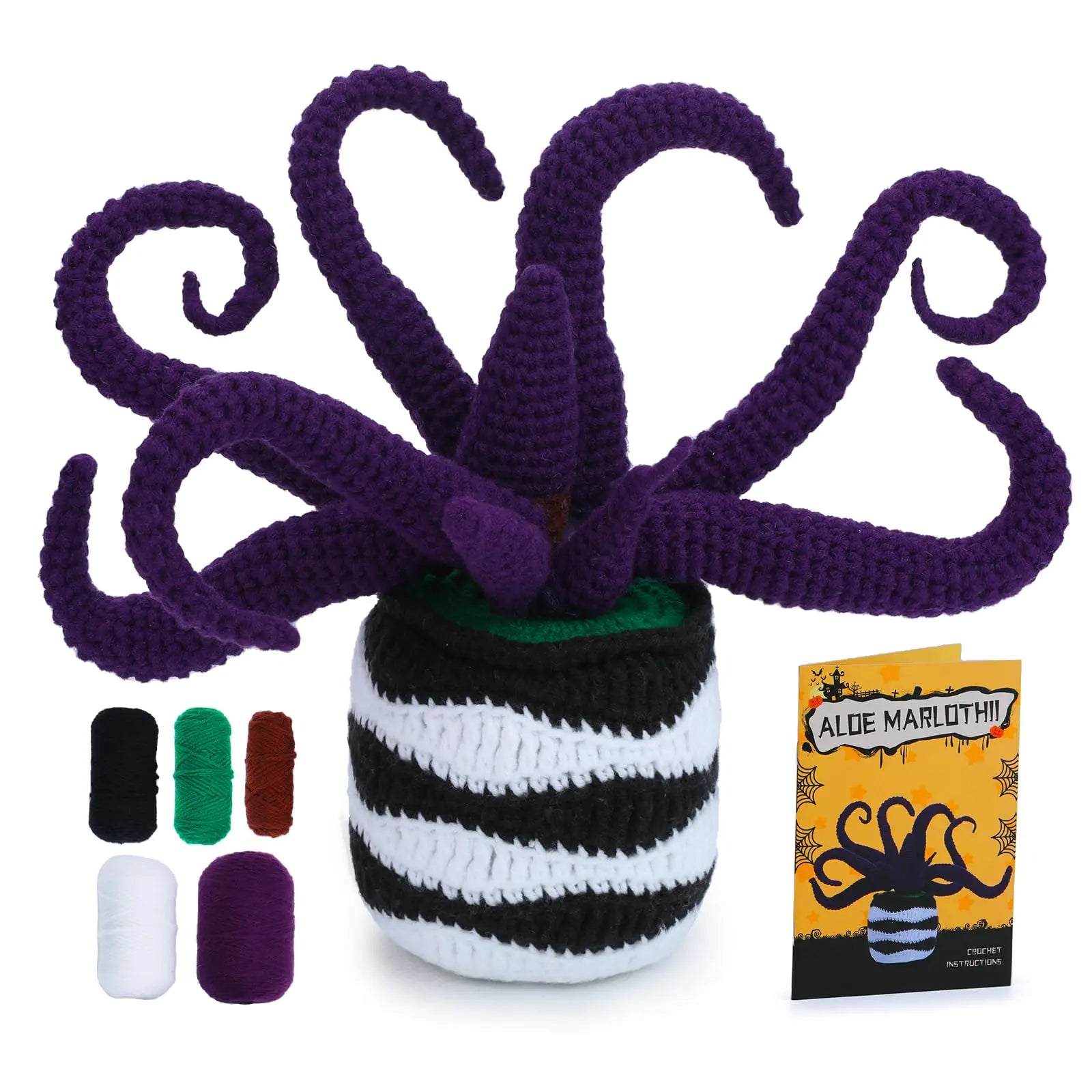 DIY Crochet Kit Spooky Aloe Vera Potted Plant