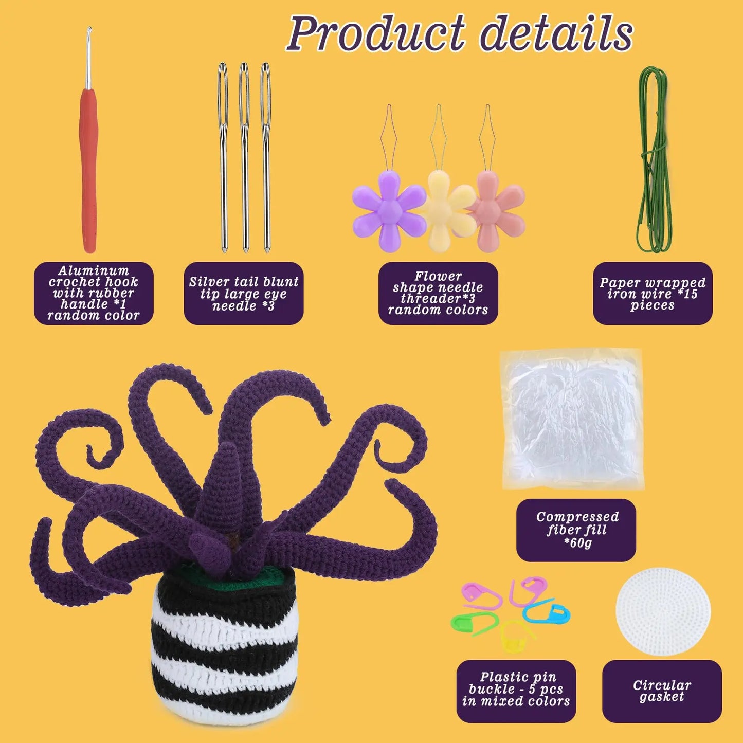 DIY Crochet Kit Spooky Aloe Vera Potted Plant