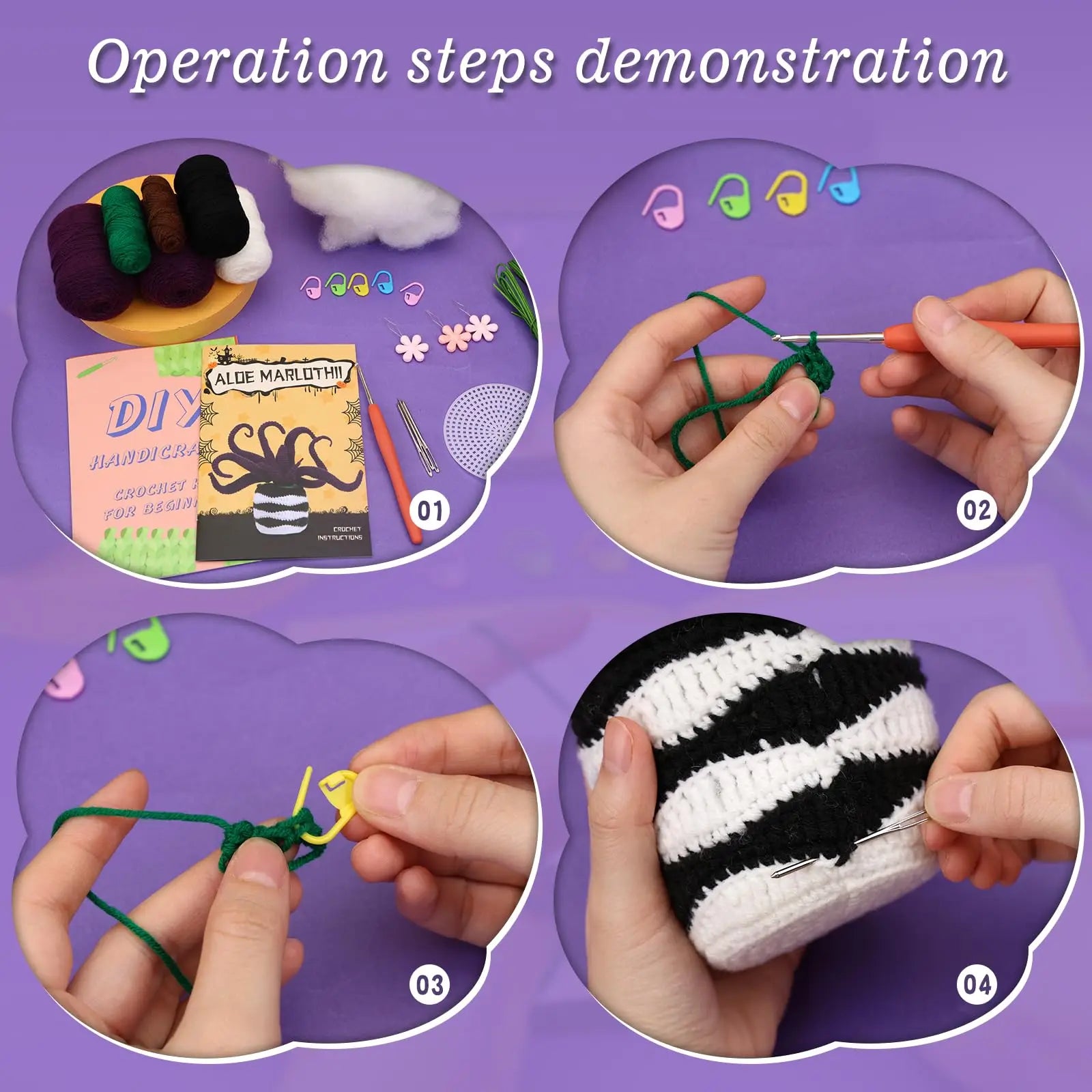 DIY Crochet Kit Spooky Aloe Vera Potted Plant