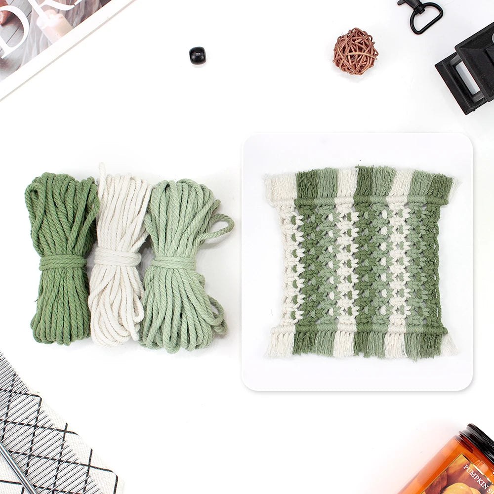 DIY Knitted Square Coasters Macrame Kits