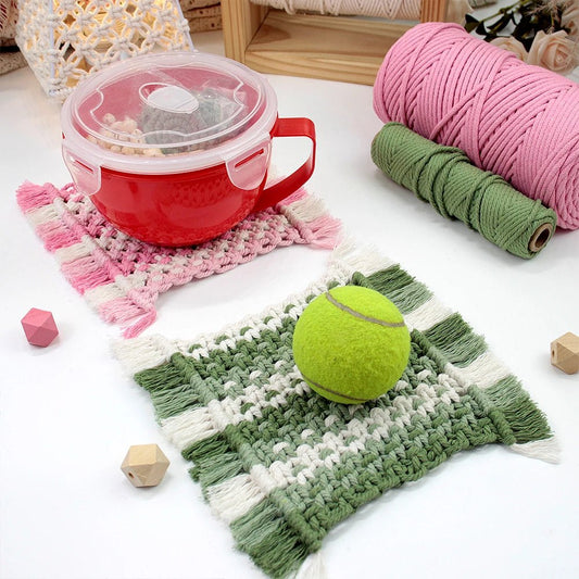 DIY Knitted Square Coasters Macrame Kits