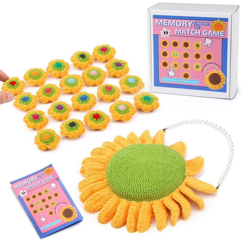 DIY Memory Matching Game Crochet Kit - Sunflowers