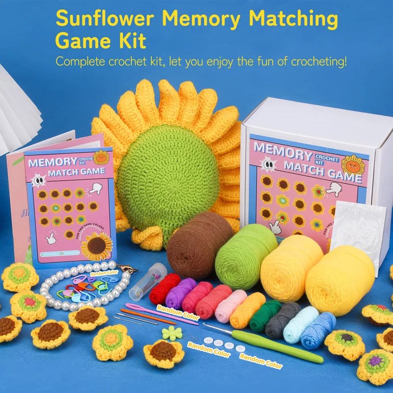 DIY Memory Matching Game Crochet Kit - Sunflowers