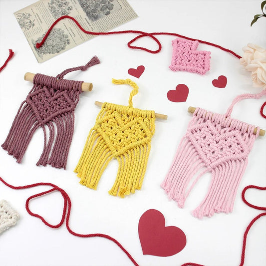 DIY Mini Love Heart Tapestry Macrame kits