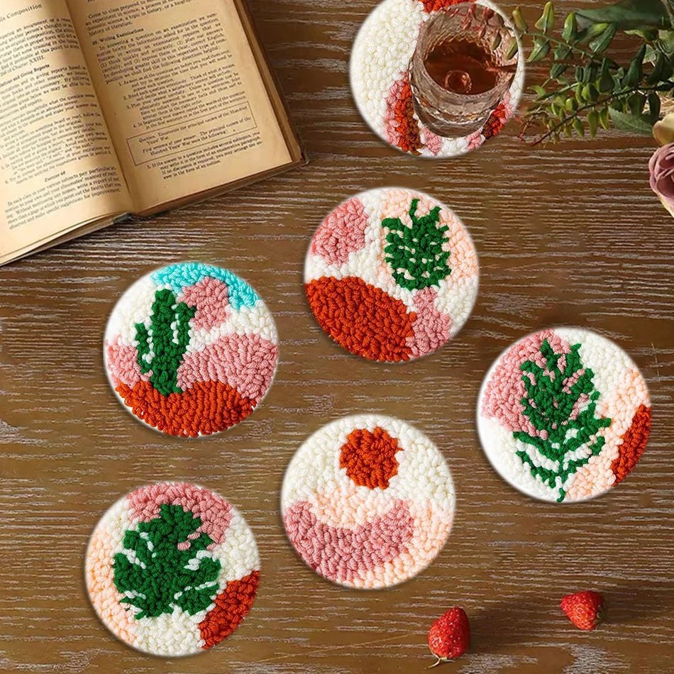 DIY Punch Needle Tufting Coaster Kit - Lavish Landscapes