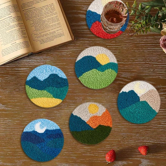 DIY Punch Needle Tufting Coaster Kit - Mountain Magic
