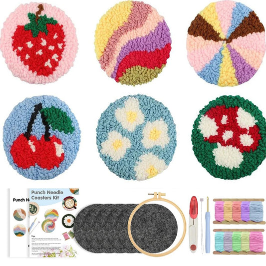 DIY Punch Needle Tufting Coaster Kit - Pop Retro