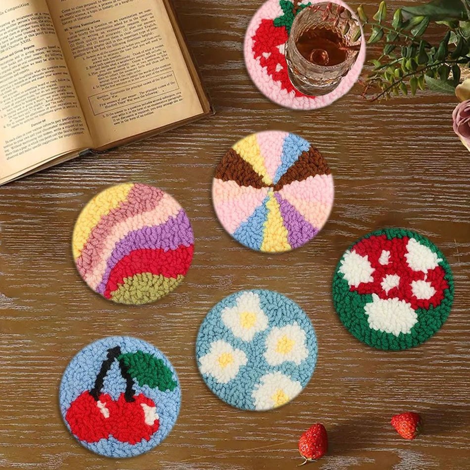 DIY Punch Needle Tufting Coaster Kit - Pop Retro