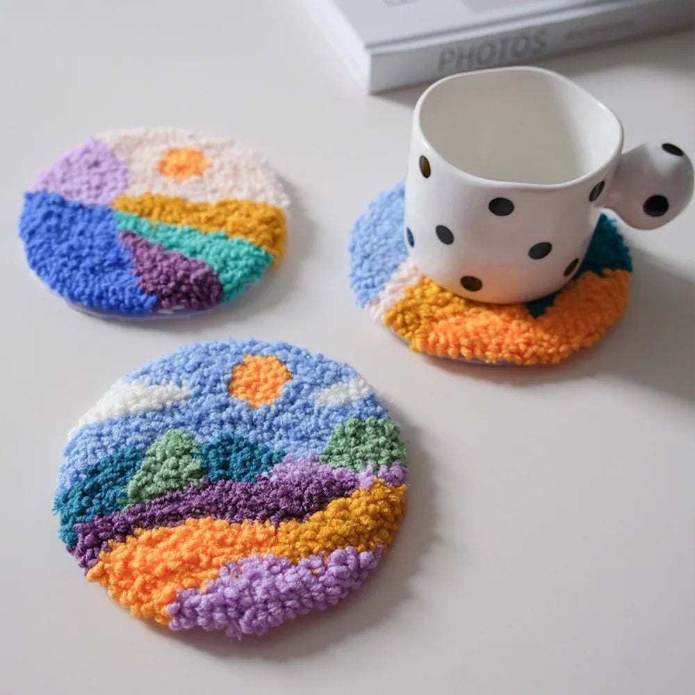 DIY Punch Needle Tufting Coaster Kit - Sunshine Bliss