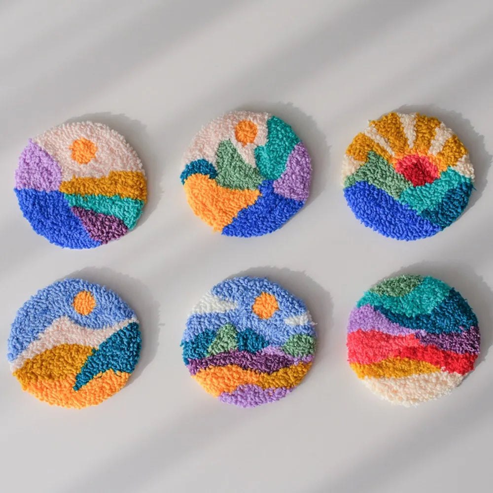 DIY Punch Needle Tufting Coaster Kit - Sunshine Bliss