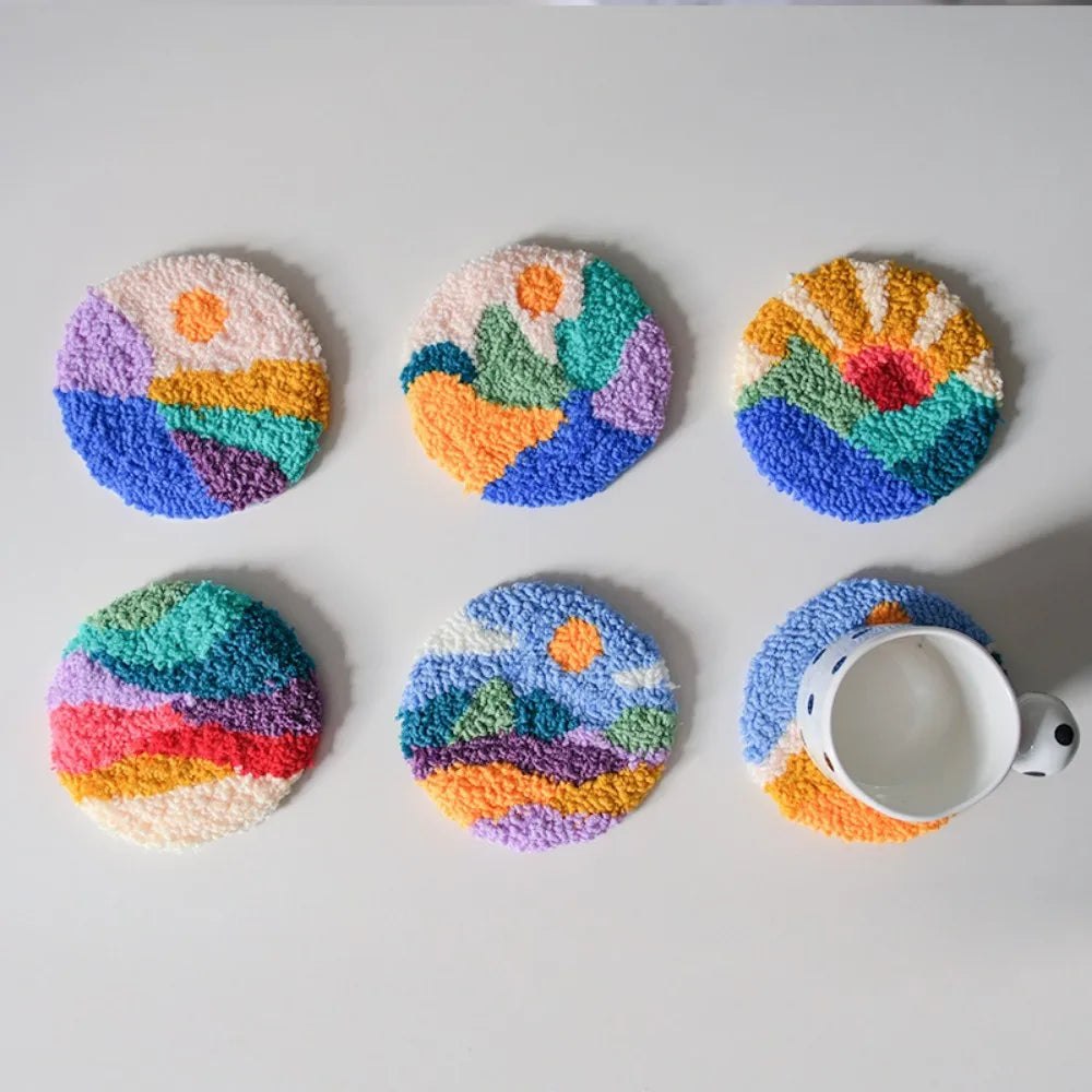 DIY Punch Needle Tufting Coaster Kit - Sunshine Bliss