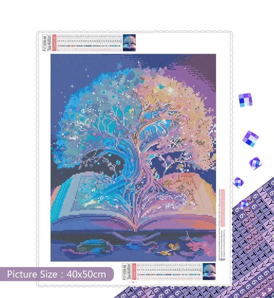 Diamond Painting Kit 5D Mosaic - Mystical Oak Tree Book