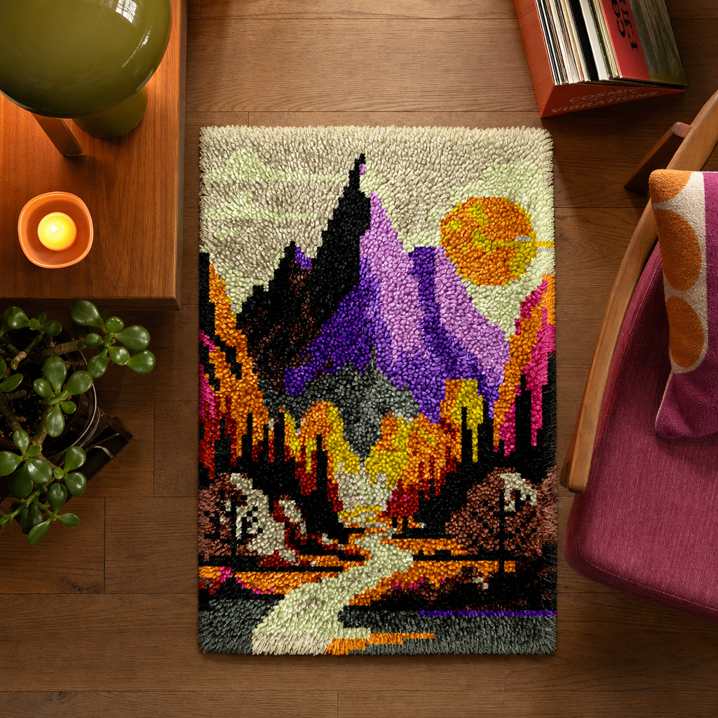 Latch Hook Rug Making Kit - Purple Mountain Majesty - 40x60cm