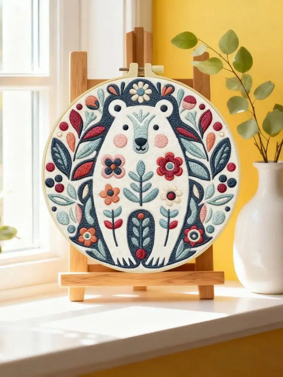 Embroidery DIY Starter Kit - Boho Bear
