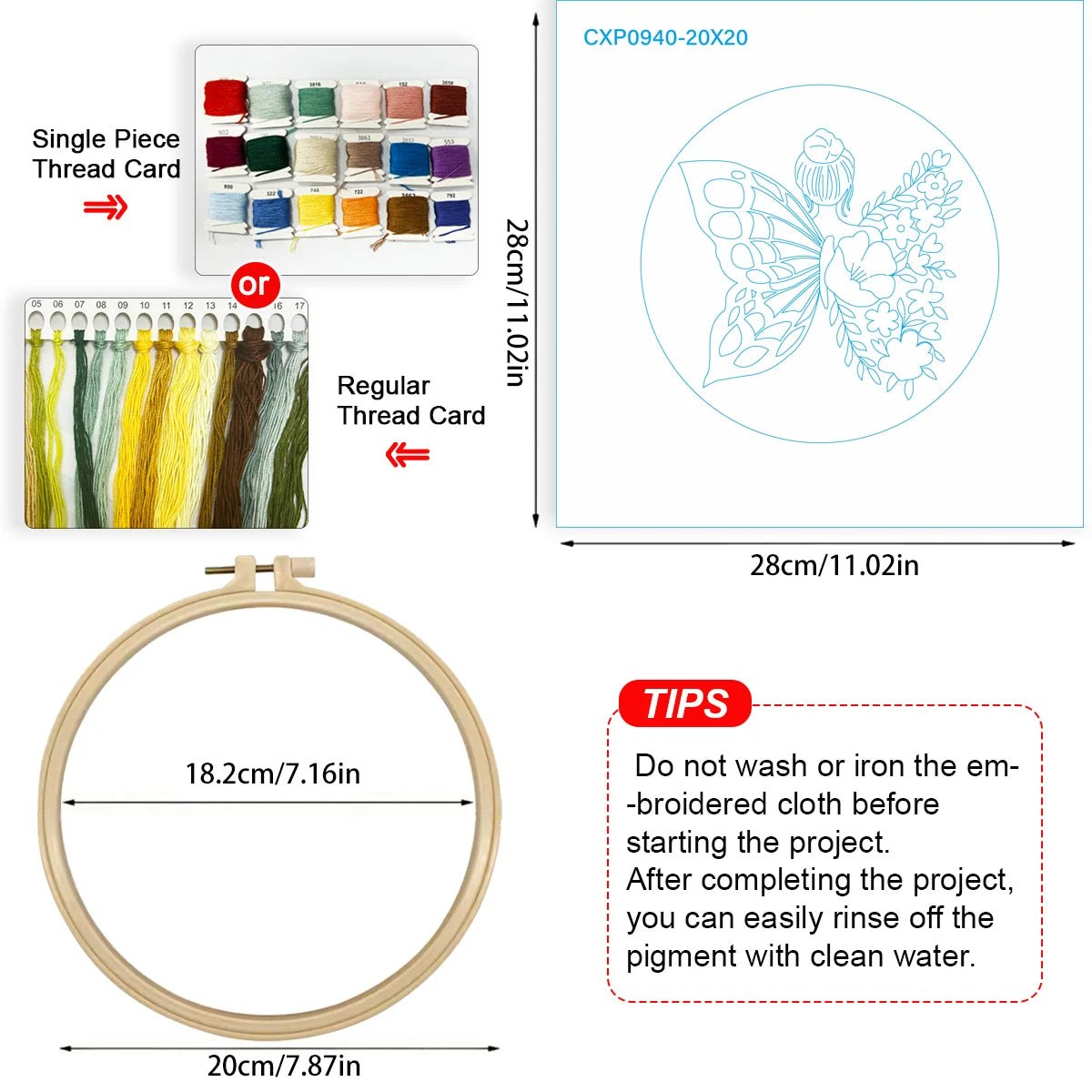 Embroidery DIY Starter Kit - Butterfly Winged Beauty
