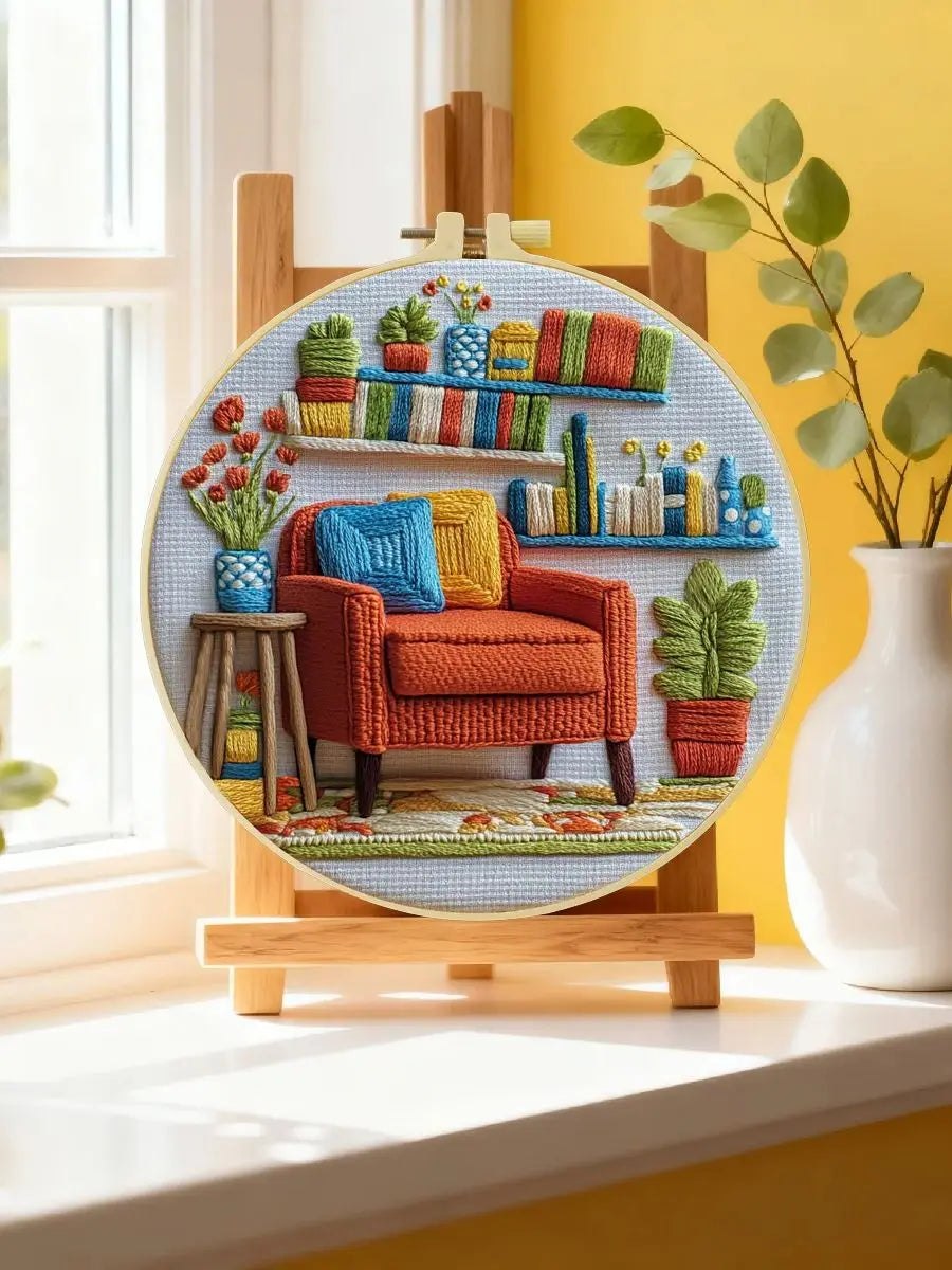 Embroidery DIY Starter Kit - Cosy Reading Corner