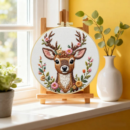 Embroidery DIY Starter Kit - Floral Deer