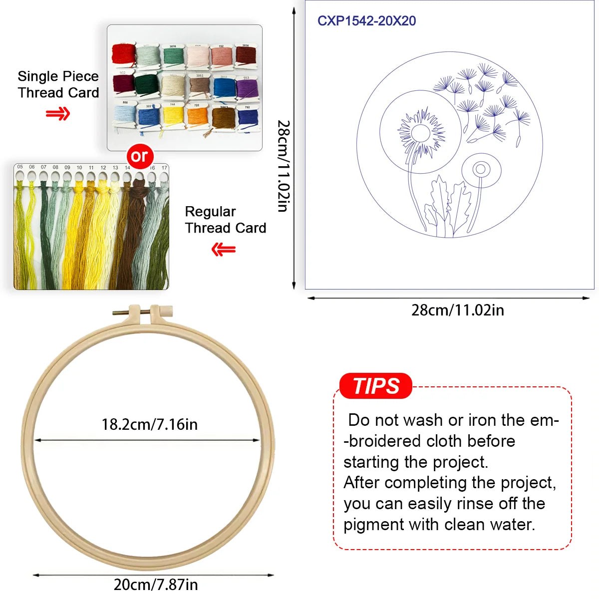Embroidery DIY Starter Kit - Make a Wish Dandelion