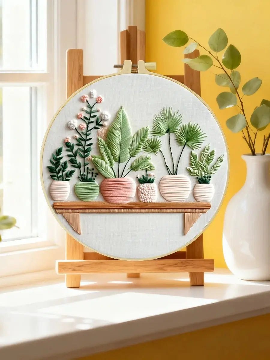 Embroidery DIY Starter Kit - Potted Plants