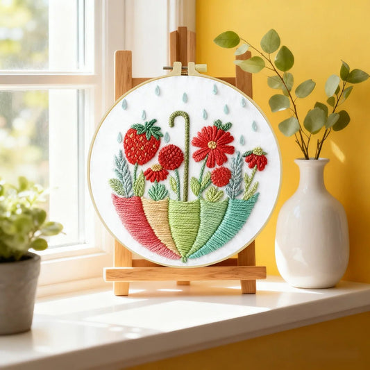 Embroidery DIY Starter Kit - Rainbow Garden