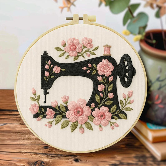 Embroidery DIY Starter Kit - Retro Sewing Machine
