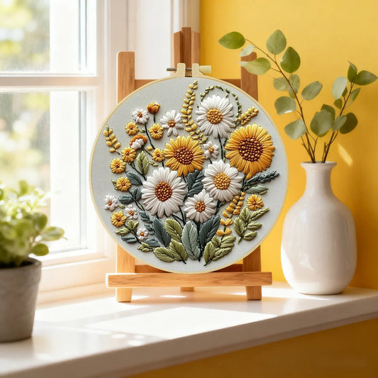 Embroidery DIY Starter Kit - Sunflower Bunch