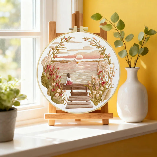 Embroidery DIY Starter Kit - Sunset Lake Views