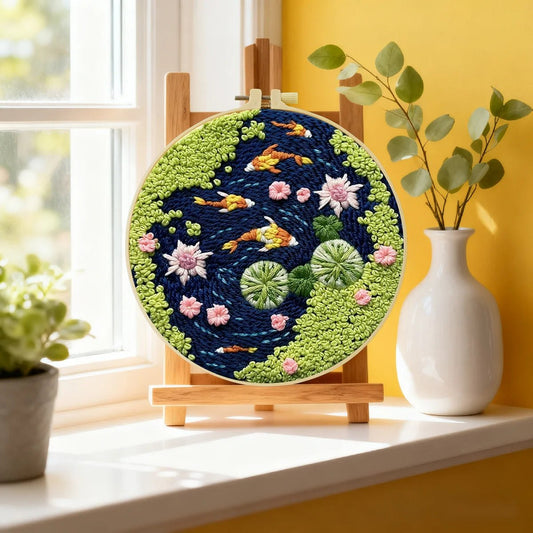 Embroidery DIY Starter Kit - Tranquil Fish Pond