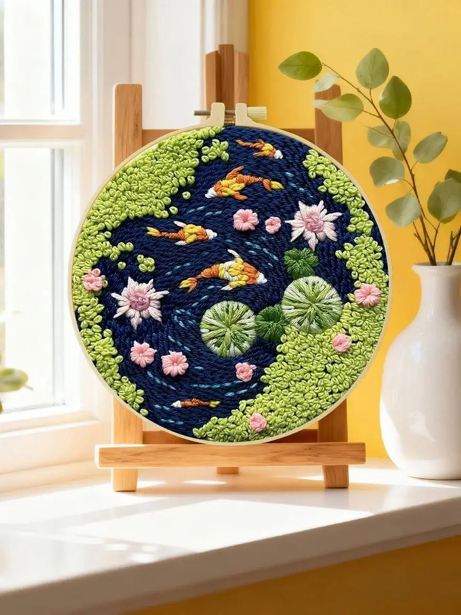 Embroidery DIY Starter Kit - Tranquil Fish Pond