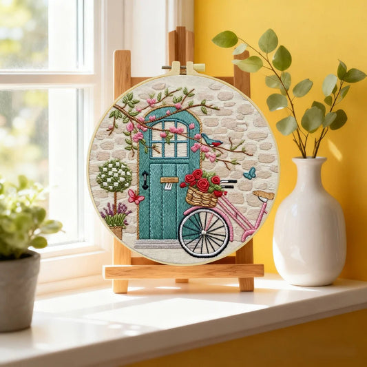 Embroidery DIY Starter Kit - Vintage Blue Door Delight