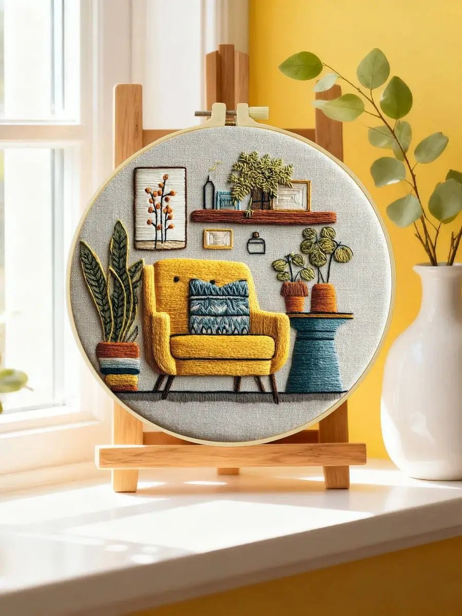 Embroidery DIY Starter Kit - Vintage Vibe Lounge Nook