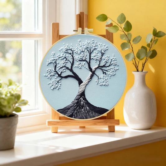Embroidery DIY Starter Kit - White Blossom Tree