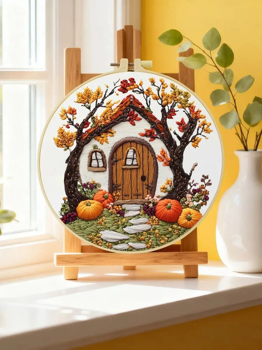 Embroidery DIY Starter Kit - Woodsy Cabin