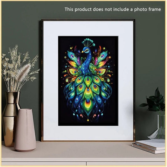Glow in the Dark DIY Scratch Painting Set 4 Pcs/Set A4 - Peacock