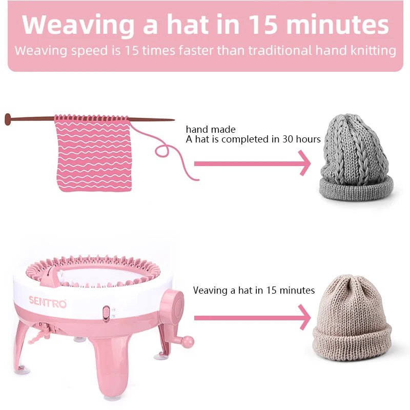 Hand Weaving Double Loom Knitting Machine for Scarves Hats and Socks - 40 Needle