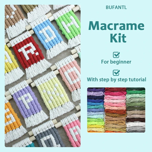Handmade Woven Alphabet Pendant Macrame Kit