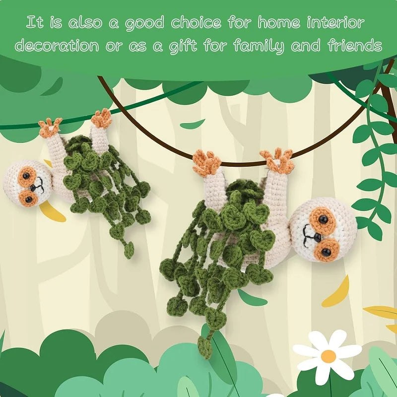 Hanging Sloth Crochet Kit Starter Kit