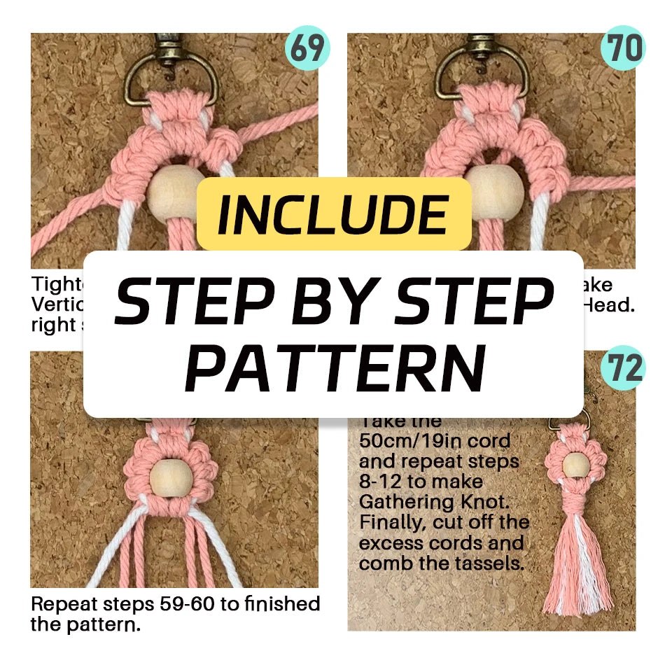 Key Chain Macrame Kits - 6 Patterns