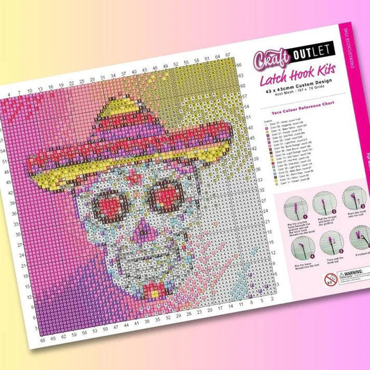 Latch Hook Pillow Making Kit - Christmas Deer - Festive DIY Project