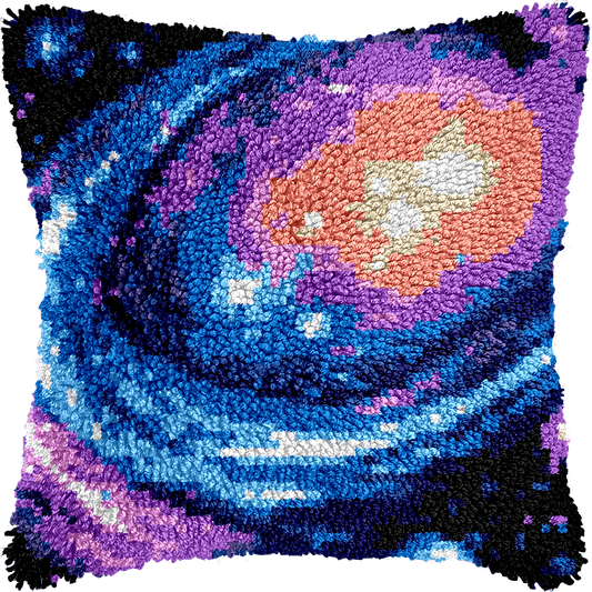 Latch Hook Pillow Making Kit - Cosmic Dream Swirl - Crafting Adventure