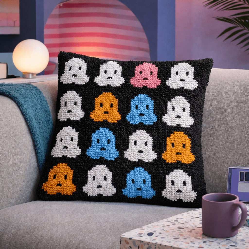 Latch Hook Pillow Making Kit - Spooky Ghosty - Creative Craft Project