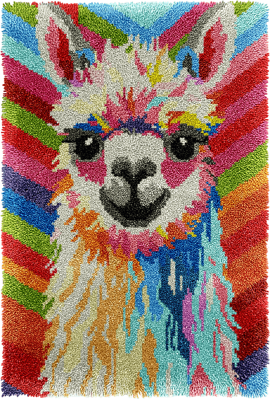 Latch Hook Rug Making Kit - No Drama Llama Design - 102x69cm